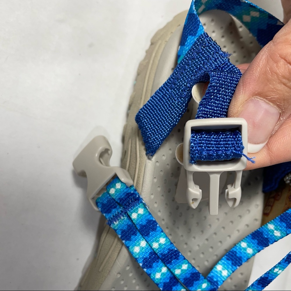 Skechers Womens Reggae blue Tie Dyed sandals 9 - Picture 11 of 14